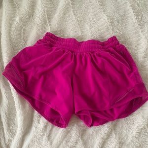 Pink lululemon hotty hot shorts